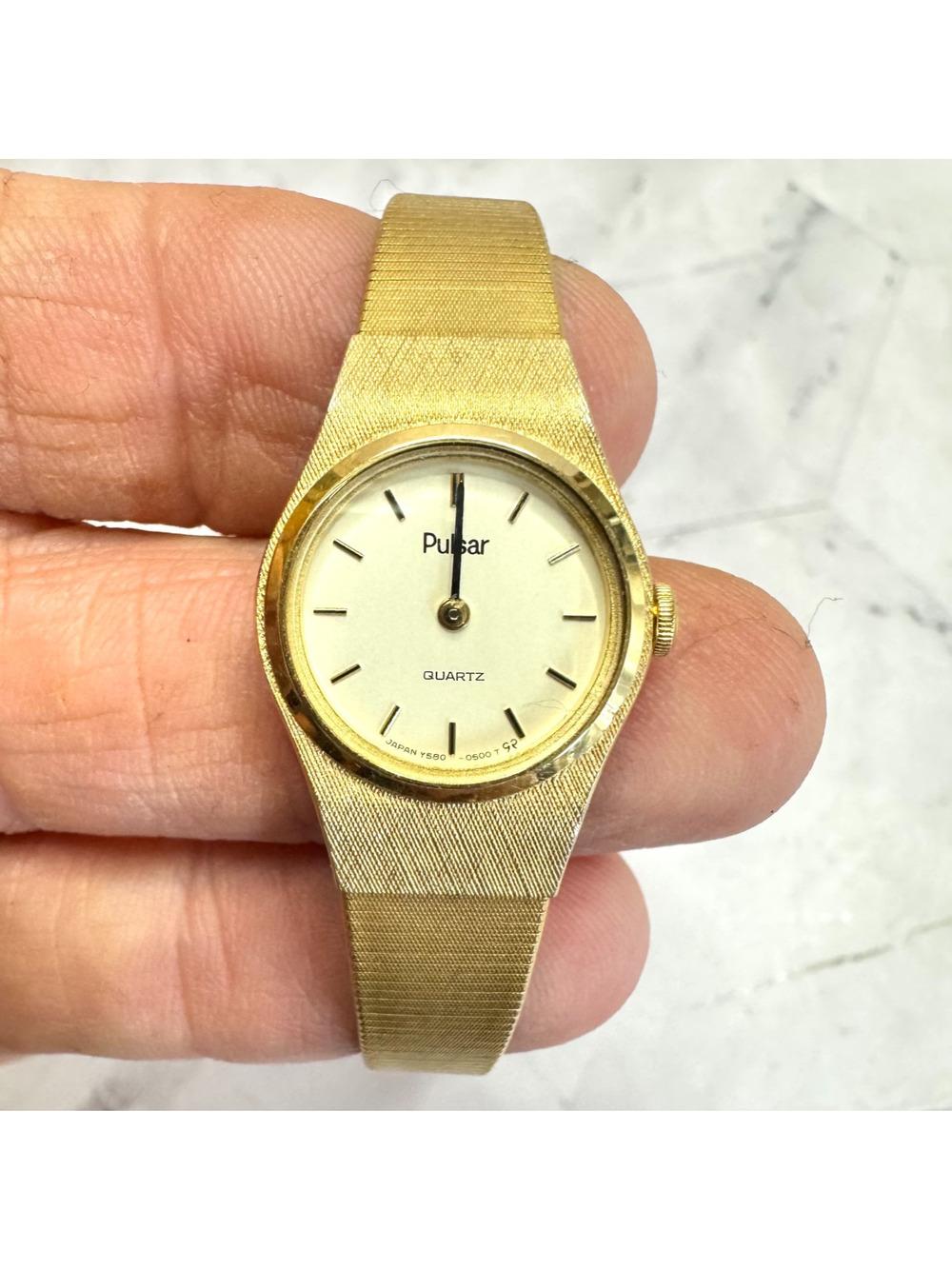 Vintage Pulsar Womens Watch Y580-0059 Gold Tone Two Hand Quartz New Battery